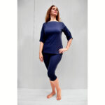 Boat Neck Top, 3/4 Sleeve in Pima Cotton