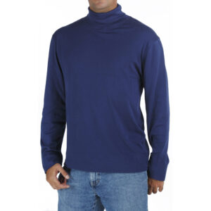 Long Sleeve Turtle neck dolce vita tshirt men organic pima cotton slowfashion quality blue