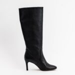Chloe Black Vegan Leather Heeled Long Boot