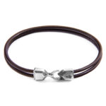 Mocha Brown Cromer Silver and Round Leather Bracelet