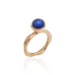 Blossom bud ring with lapis lazuli