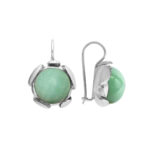 BLOSSOM large earrings with green Aventurine