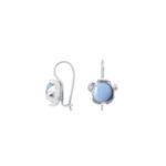 BLOSSOM hook earrings with blue Peruvian Opal