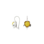 BLOSSOM hook earrings with egg yolk Amber