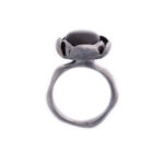 Blossom dark large ring with black moonstone