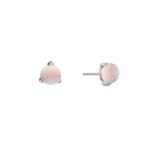 Bones mini earrings with sheer pink chalcedony