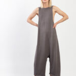 Tricot Sleevless Low Crotch Jumpsuit