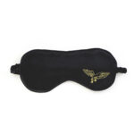 Black Silk Eye Mask with Embroidery