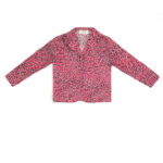 Baby Pajamas Shirt in Silk “Pink Leopard” Print