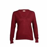 Cashmere V-neck Sweater in wine coloured Cabernet – fine knit