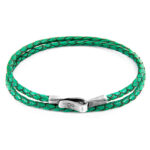 Fern Green Liverpool Silver and Braided Leather Bracelet