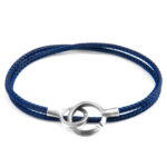 Navy Blue Montrose Silver and Rope Bracelet