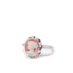 Sterling Silver Pink Mini Cameo Ring