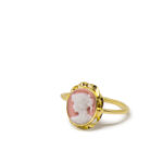 Gold-plated Pink Mini Cameo Ring