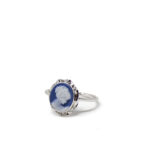 Sterling Silver Blue Mini Cameo Ring