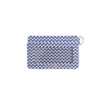 Sustainable Card Wallet – White Wave Pattern On Blue