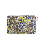 Sustainable Card Wallet – Blue, Yellow, Brown, White Floral Print on Cream