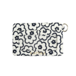 Sustainable Card Wallet – Black Flower Pattern On White