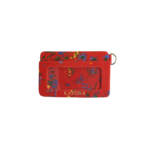 Sustainable Card Wallet – Red With Multicolor Flower Print