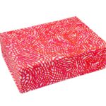 Sustainable Collapsible Box – Red Pink And White Abstract Print