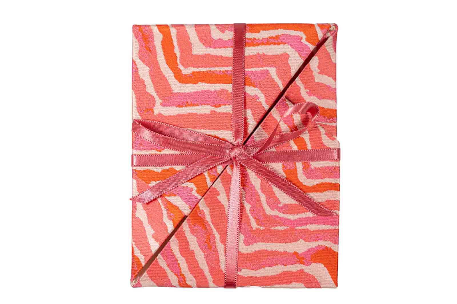 Sustainable Christmas Cards Pink Abstract Chevron Print