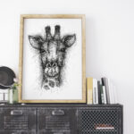 Scribble Giraffe Fine Art Print (UNFRAMED)