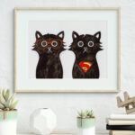 Super Duo Cat Fine Art Print (UNFRAMED)