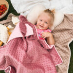 2in1 Blanket with sewn-up Baby Comforter, dusty pink