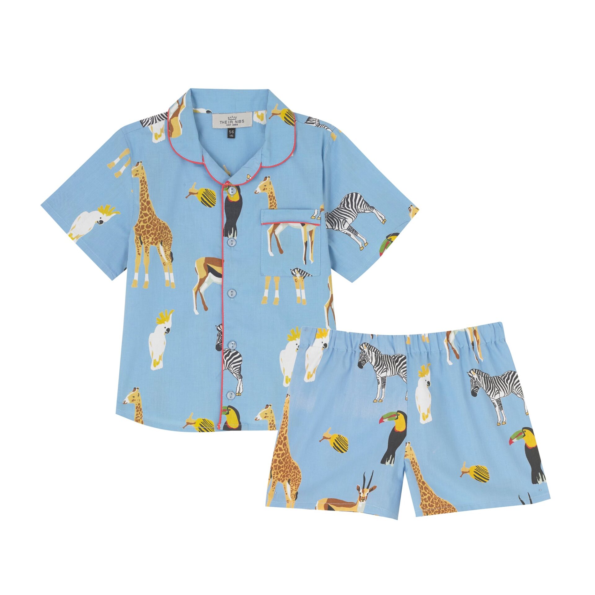 Kids Cotton Shortie Pyjamas Jungle Animal - NORDIINA