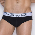 Walking Jack – Core Briefs – Black Athletic Underwear with White Waistband
