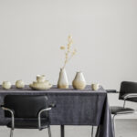 Linen tablecloth / Charcoal (145x330cm)