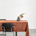 Linen tablecloth / Terracotta red (145x 250cm)